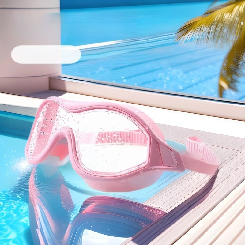 Didelės raiškos didelio rėmo plaukimo akiniai, nerasojantys plaukimo akiniai, silikoninės medžiagos plaukimo įranga, suaugusiųjų jaunimo krepšys