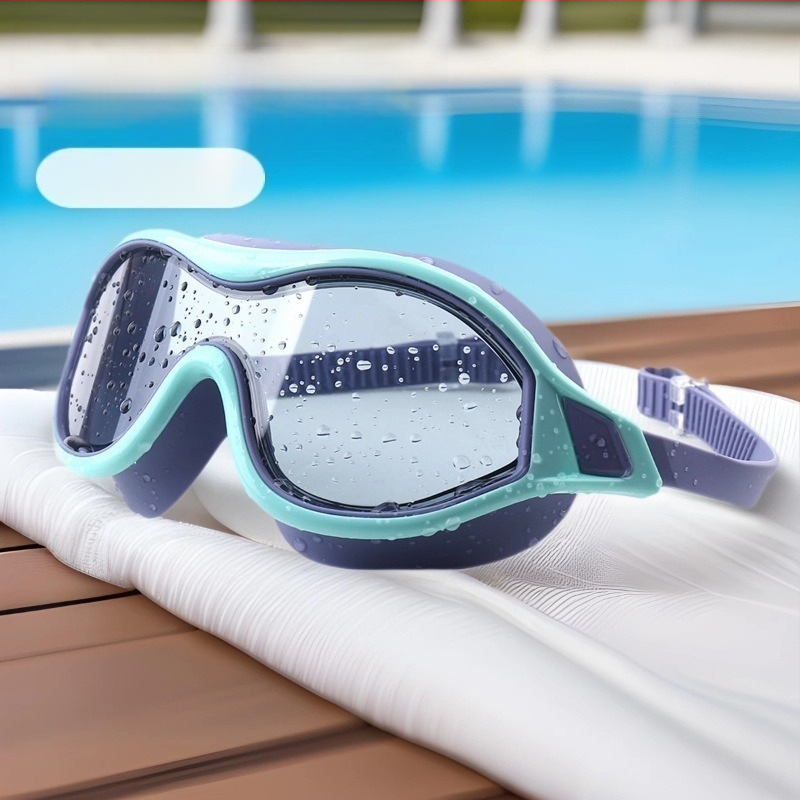 Didelės raiškos didelio rėmo plaukimo akiniai, nerasojantys plaukimo akiniai, silikoninės medžiagos plaukimo įranga, suaugusiųjų jaunimo krepšys