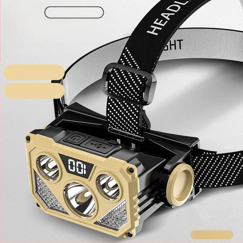 Naujas naktinės žvejybos išmanusis patruliavimo galvos formos ilgai veikiantis, stiprus, didelio liumeno lauko mini įkraunamas LED priekinis žibintas