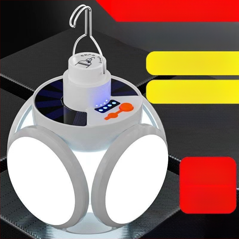 Napelemes újratölthető villanykörte vészhelyzeti áramkimaradásokhoz, alkalmas éjszakai piaci standokhoz és otthoni használatra, LED energiatakarékos összecsukható futballlámpa erős fénnyel