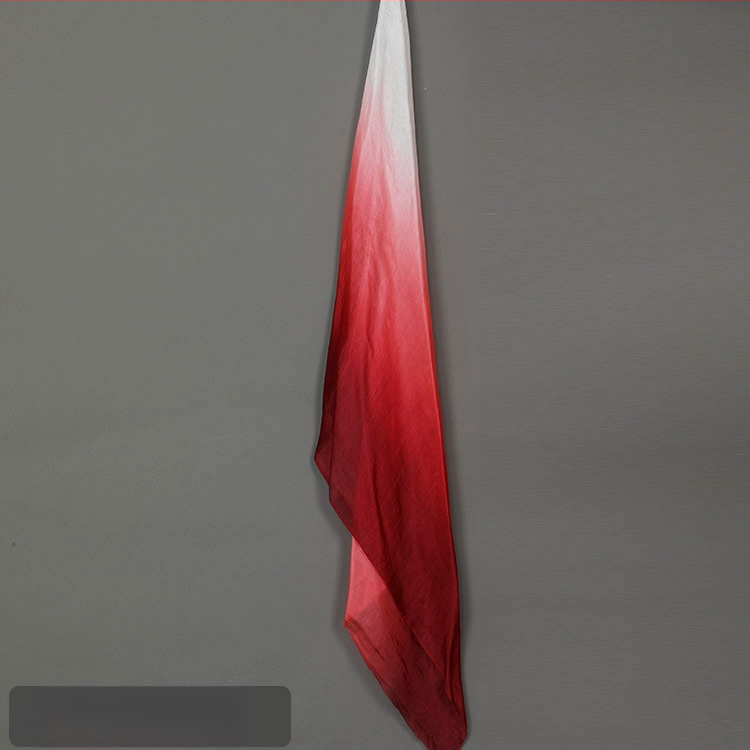 Originalus Vandziango šilko šokių vėduoklis, gradientinis, dvipusis, vyno raudonumo, didelis, ilgas, kiniško šilko vėduoklis, klasikinio šokio pasirodymas