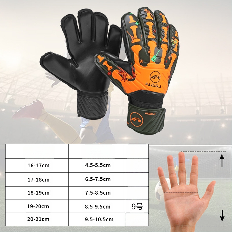Futbolo vartininko latekso pirštinės su dešimties pirštų apsaugos pirštinėmis suaugusiesiems