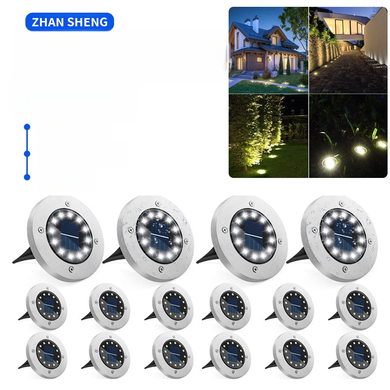 Napelemes földbe süllyesztett lámpák kültéri gyeplámpák dekoratív lámpák rozsdamentes acél udvari hangulatvilágítás udvari dekoráció