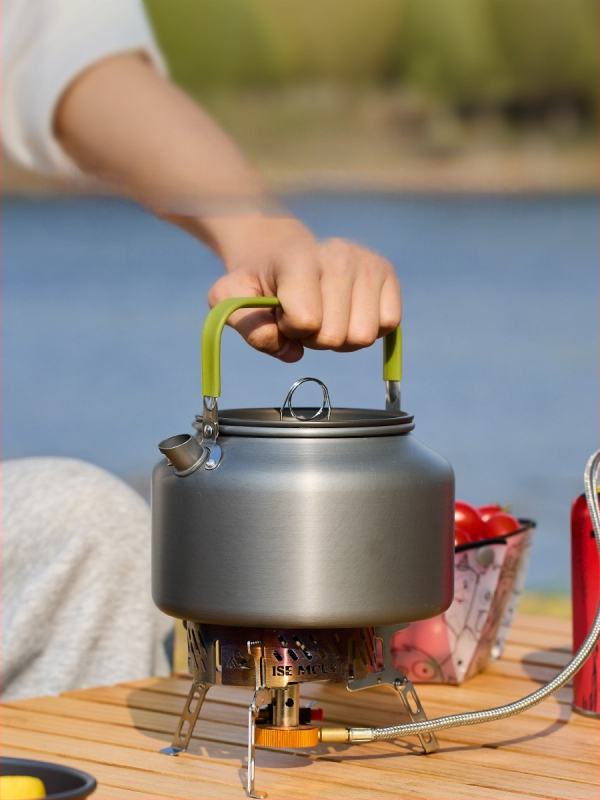 Kültéri alumíniumötvözetből készült teáskanna, nagy kapacitású, hordozható kempingkávéfőző, ultra könnyű utazóvízforraló, 1,8 literes