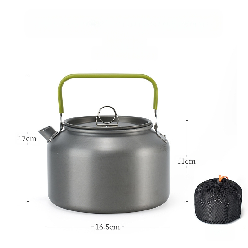 Kültéri alumíniumötvözetből készült teáskanna, nagy kapacitású, hordozható kempingkávéfőző, ultra könnyű utazóvízforraló, 1,8 literes