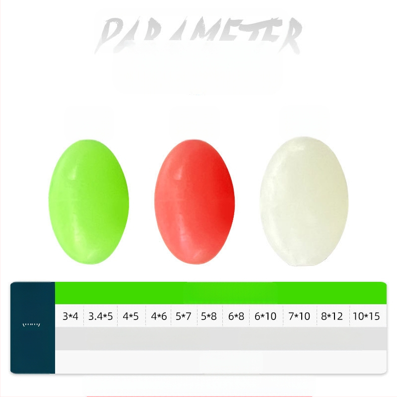 1000 db világító horgászgyöngy horgászfelszerelés-kiegészítők Luya csali mungbab gyöngy ovális műanyag világító gyöngyök