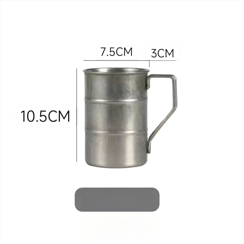 Retro ipari stílusú söröspohár, 304 rozsdamentes acél bögre, háztartási vizespohár, kreatív, kopott, kültéri kempingpohár