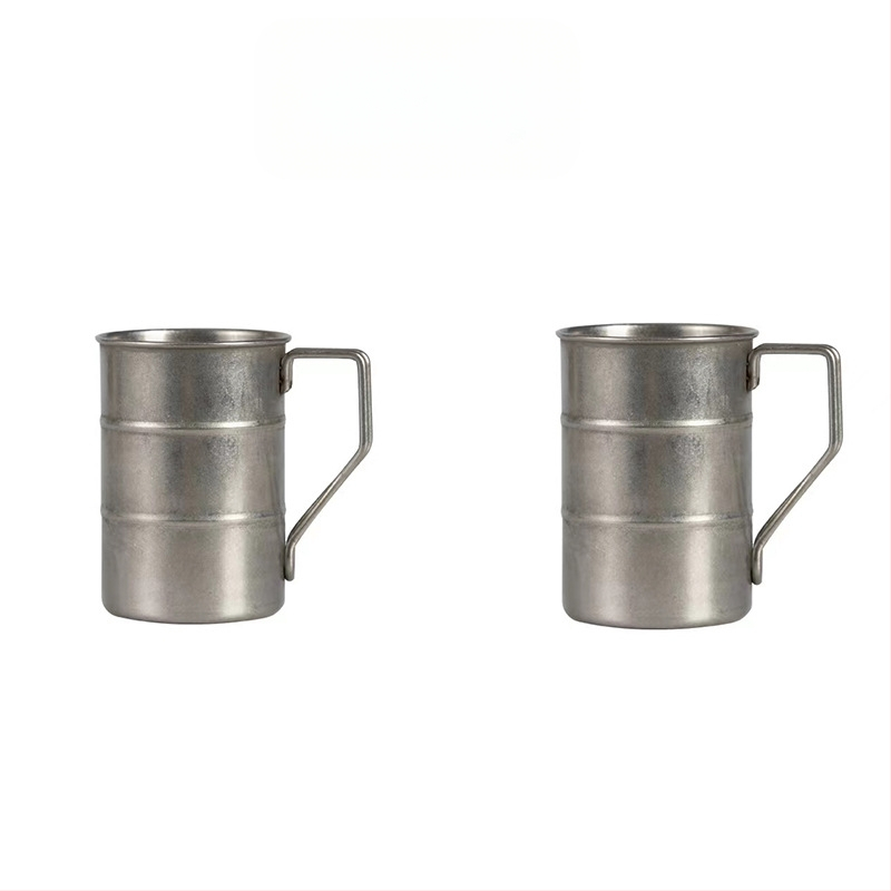 Retro ipari stílusú söröspohár, 304 rozsdamentes acél bögre, háztartási vizespohár, kreatív, kopott, kültéri kempingpohár