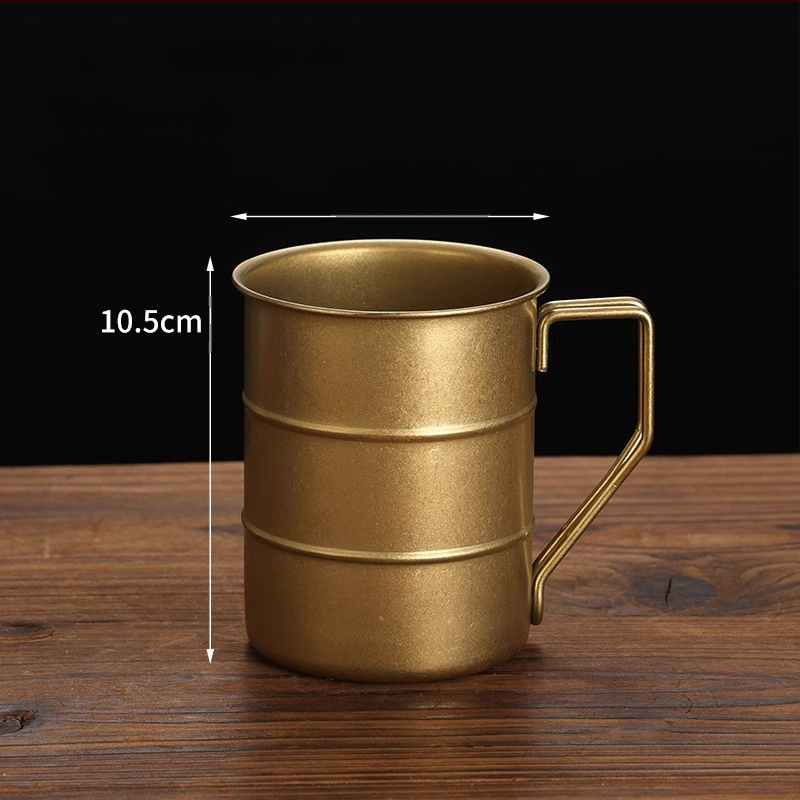 Retro ipari stílusú söröspohár, 304 rozsdamentes acél bögre, háztartási vizespohár, kreatív, kopott, kültéri kempingpohár