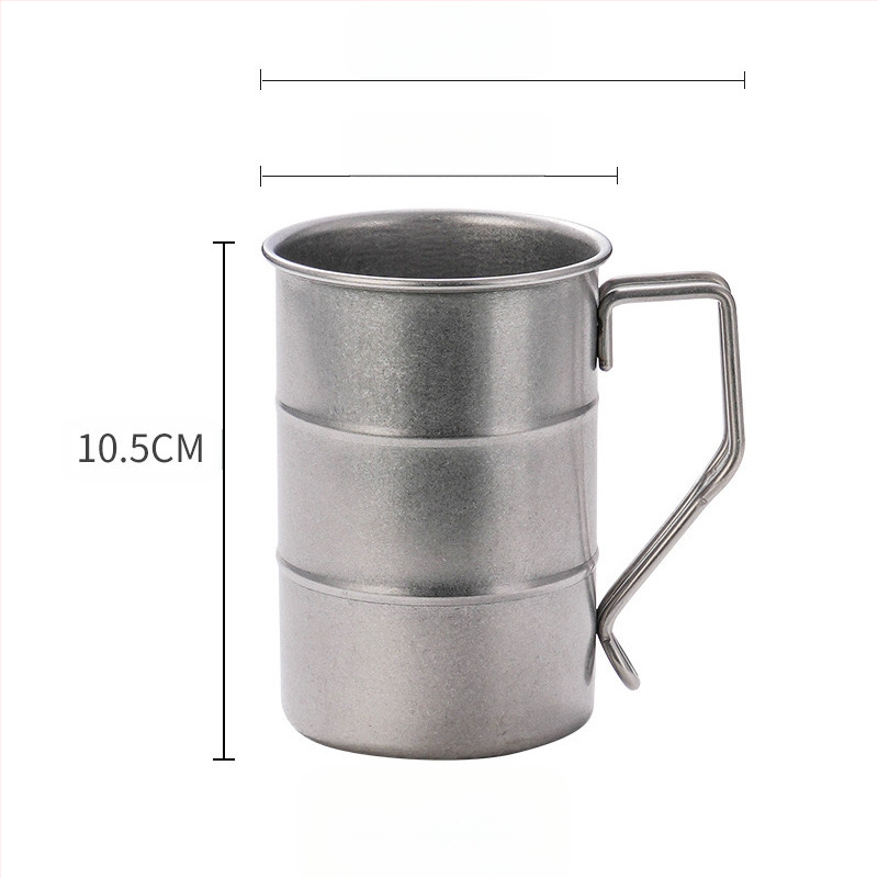 Retro ipari stílusú söröspohár, 304 rozsdamentes acél bögre, háztartási vizespohár, kreatív, kopott, kültéri kempingpohár