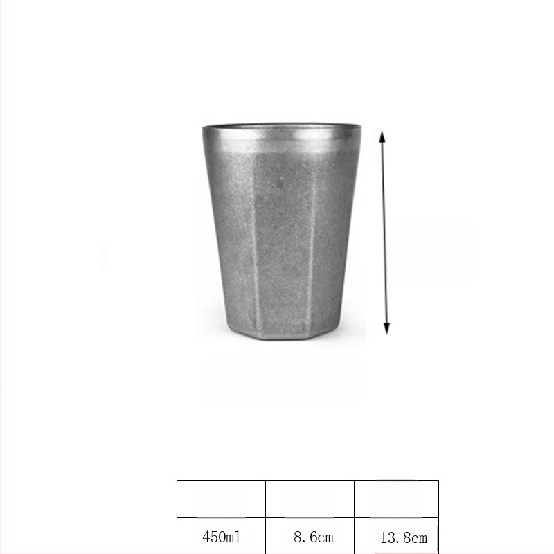 Retro ipari stílusú söröspohár, 304 rozsdamentes acél bögre, háztartási vizespohár, kreatív, kopott, kültéri kempingpohár