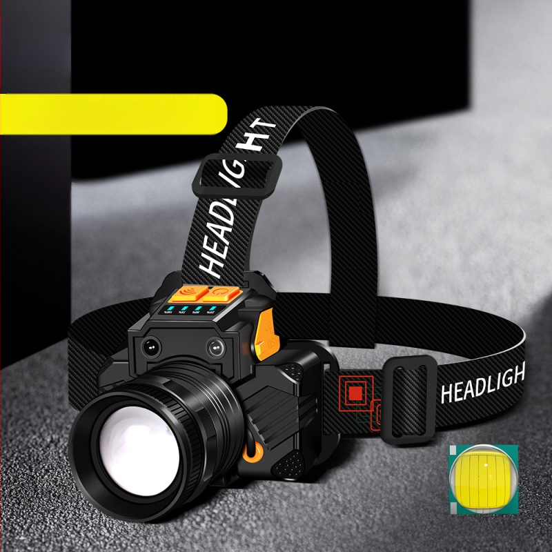 Határokon átnyúló LED gesztus indukciós fényszóró forgó zoom fényszóró USB töltés erős fény kültéri éjszakai horgászathoz vízálló kis fényszóró