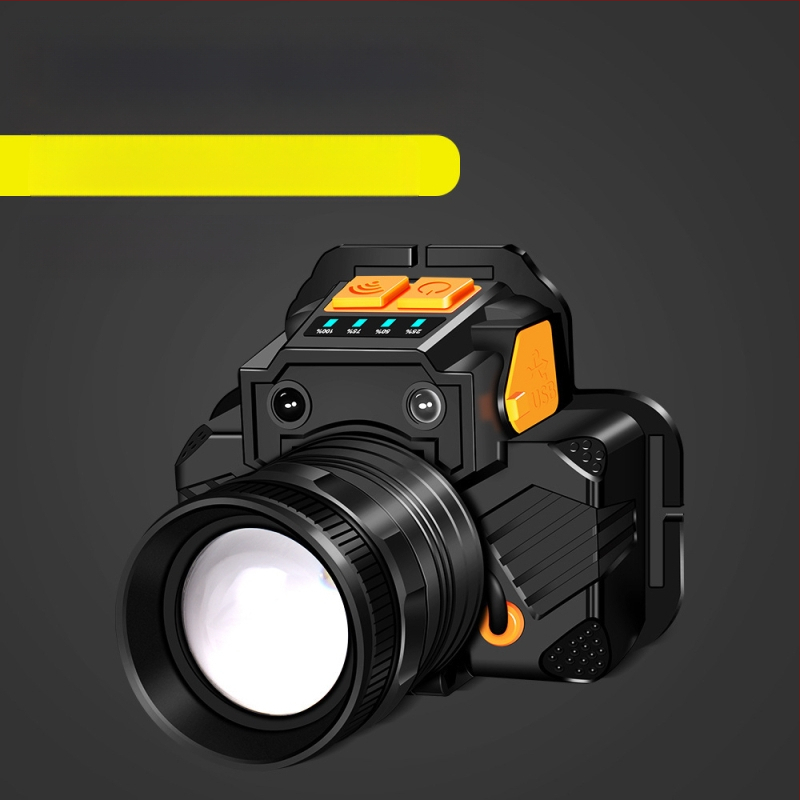 Határokon átnyúló LED gesztus indukciós fényszóró forgó zoom fényszóró USB töltés erős fény kültéri éjszakai horgászathoz vízálló kis fényszóró