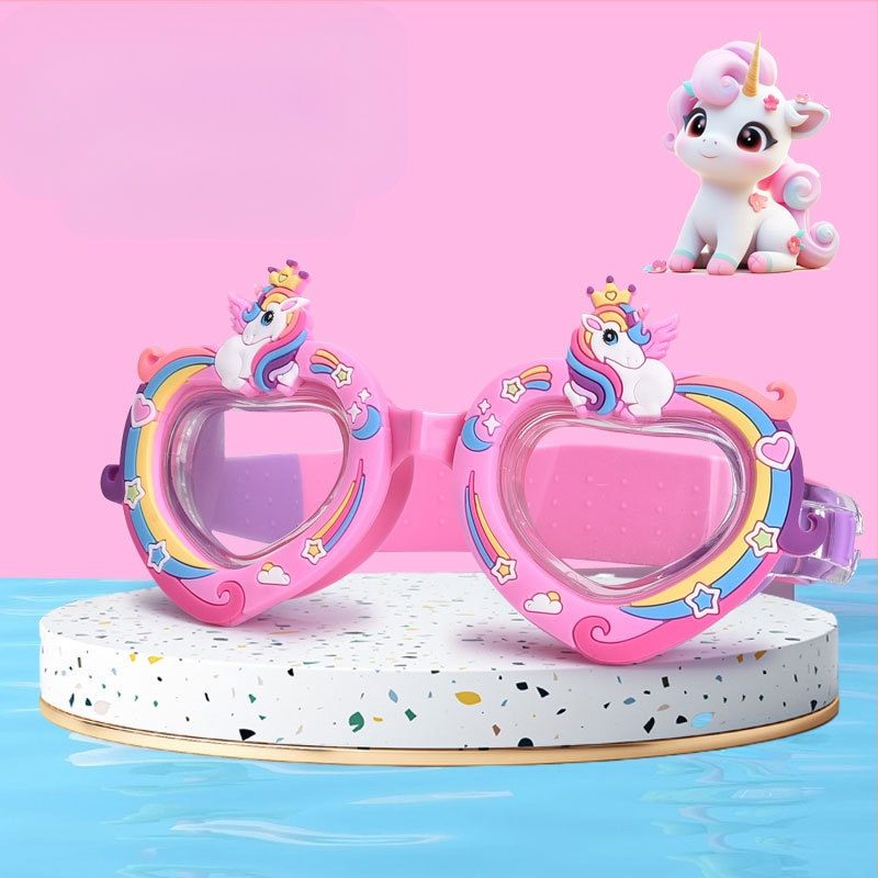 Határokon átnyúló gyermek aranyos rajzfilm szilikon animációs úszószemüveg úszómedence fiúknak és lányoknak úszástréning búvárfelszerelés