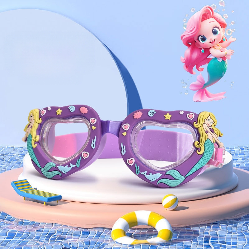 Határokon átnyúló gyermek aranyos rajzfilm szilikon animációs úszószemüveg úszómedence fiúknak és lányoknak úszástréning búvárfelszerelés
