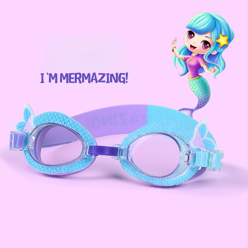 Határokon átnyúló gyermek aranyos rajzfilm szilikon animációs úszószemüveg úszómedence fiúknak és lányoknak úszástréning búvárfelszerelés