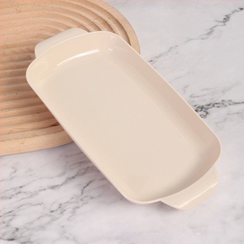 Rizses tányér, grill tányér, forró edény, éttermi étel, különleges téglalap alakú műanyag tányér, kereskedelmi háztartási rizses tányér, binaurális