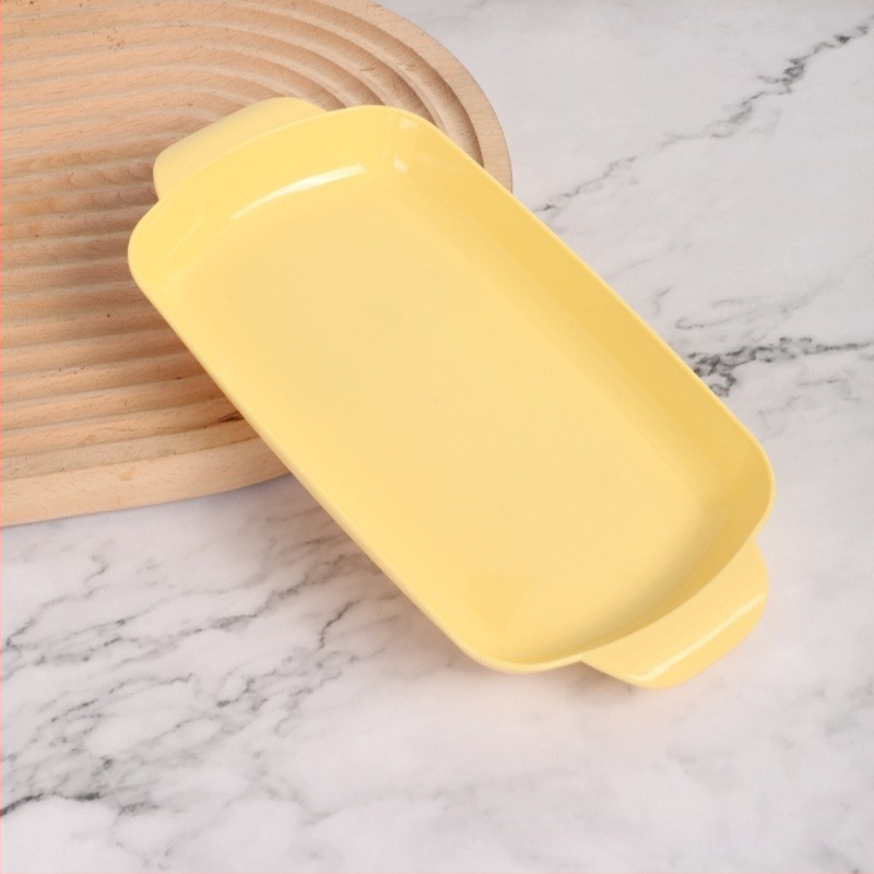 Rizses tányér, grill tányér, forró edény, éttermi étel, különleges téglalap alakú műanyag tányér, kereskedelmi háztartási rizses tányér, binaurális