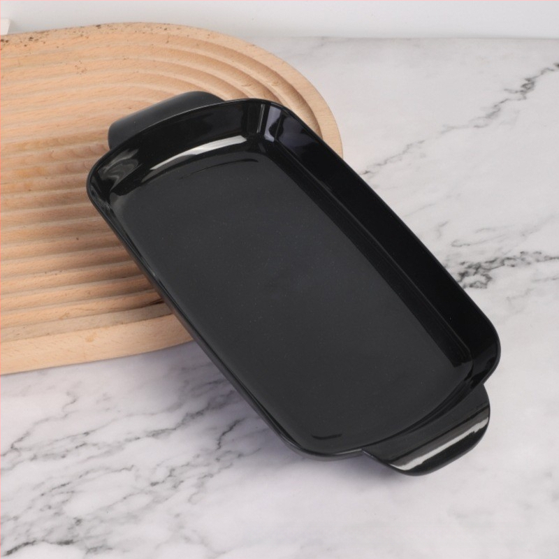 Rizses tányér, grill tányér, forró edény, éttermi étel, különleges téglalap alakú műanyag tányér, kereskedelmi háztartási rizses tányér, binaurális