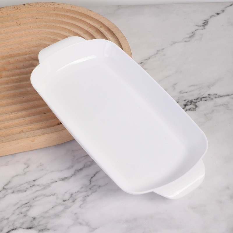 Rizses tányér, grill tányér, forró edény, éttermi étel, különleges téglalap alakú műanyag tányér, kereskedelmi háztartási rizses tányér, binaurális