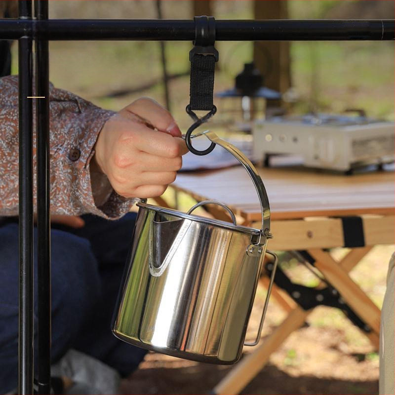 Kültéri vízforraló kemping stílusú hegymászó vízforraló hordozható kávé-teáskanna kemping stílusú függőfazék főzőedények piknikfazék