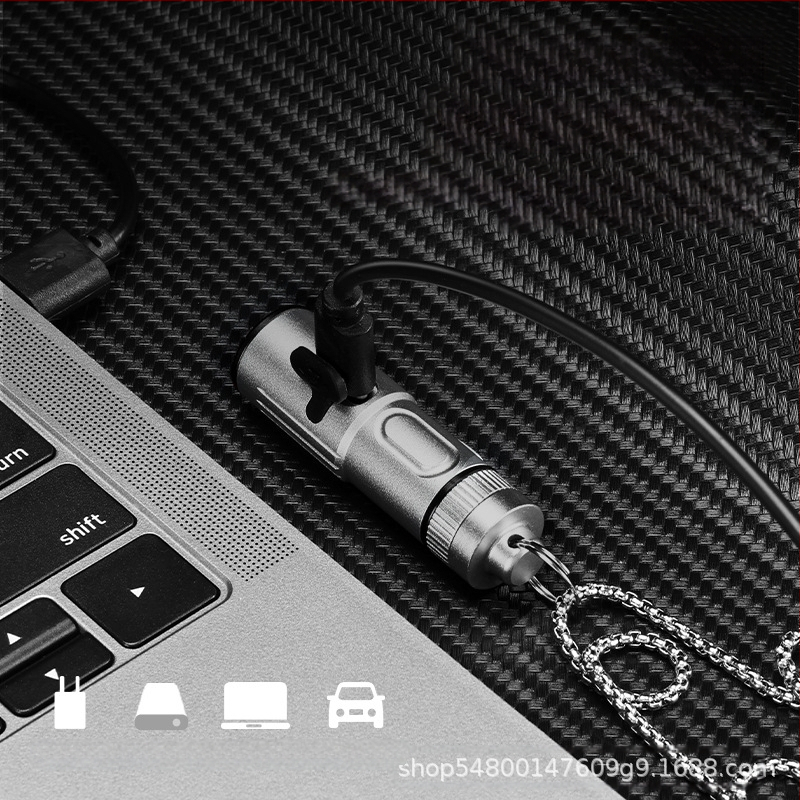 Határokon átnyúló új LED-es többfunkciós, nagy hatótávolságú, mini mágneses kis zseblámpa, C típusú, gyorsan töltő, ötvözetből készült nyakláncos zseblámpa