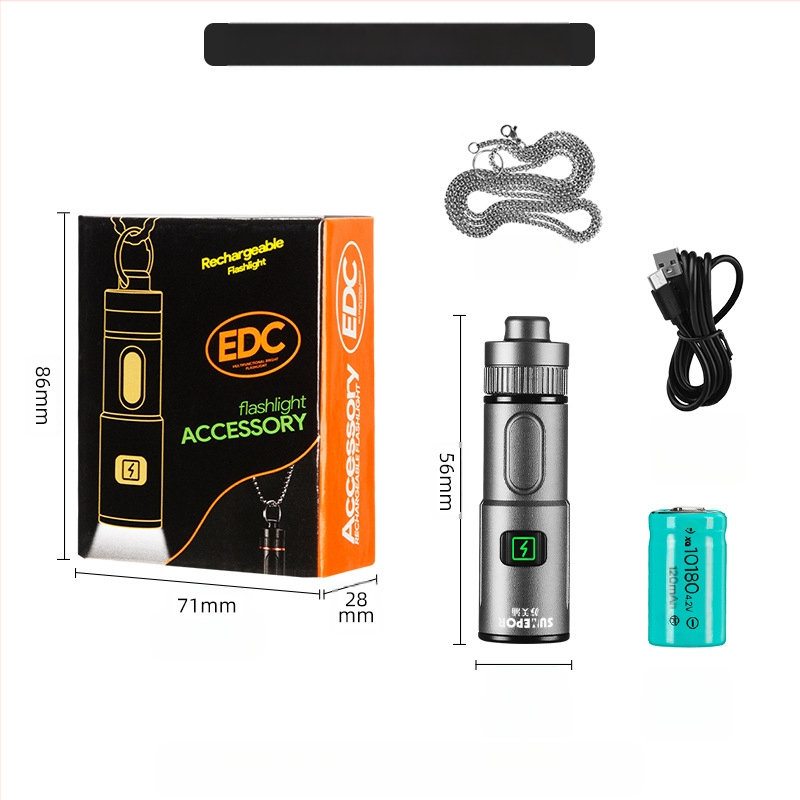 Határokon átnyúló új LED-es többfunkciós, nagy hatótávolságú, mini mágneses kis zseblámpa, C típusú, gyorsan töltő, ötvözetből készült nyakláncos zseblámpa