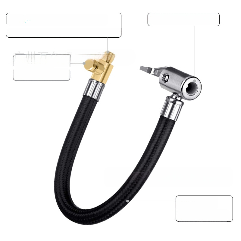 Pompa de aer auto poate fi dezumflată, tub de extensie rapid, extensie rapidă a țevii de aer, țeavă de aer, presare din cupru, mâner de blocare, fără scurgeri de aer