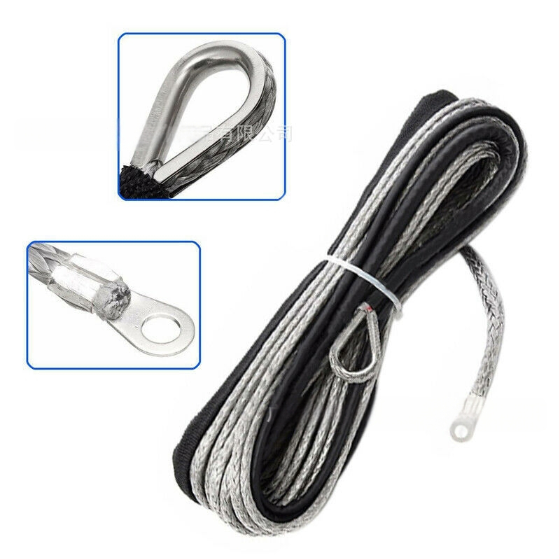 6 мм x 15 м 1/4X50 фута въже за теглене на автомобил, колан за теглене, електрическо въже за лебедка, найлоново въже, въже за теглене, въже за лебедка