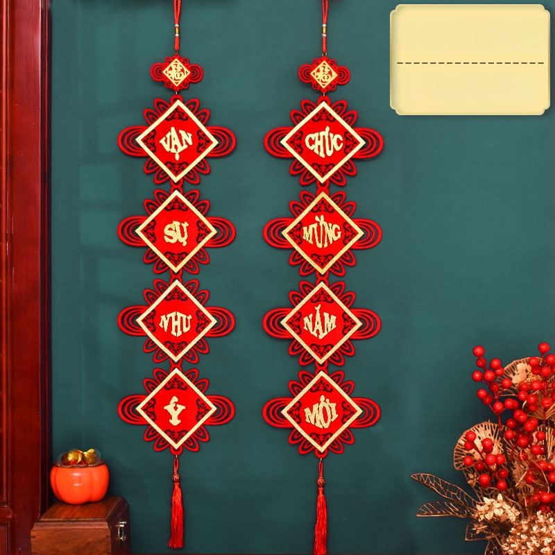 Naujųjų metų pavasario festivalio dekoracija, aukštos kokybės vietnamietiškas „Fuzi“ pakabukas, Naujųjų metų dienos svetainės įėjimo durų pakabinimo dekoracija, pavasario festivalio veltinio pakabukas
