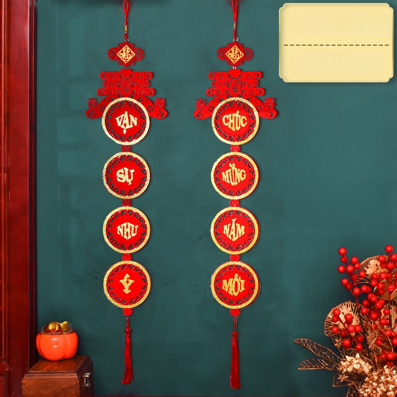 Naujųjų metų pavasario festivalio dekoracija, aukštos kokybės vietnamietiškas „Fuzi“ pakabukas, Naujųjų metų dienos svetainės įėjimo durų pakabinimo dekoracija, pavasario festivalio veltinio pakabukas