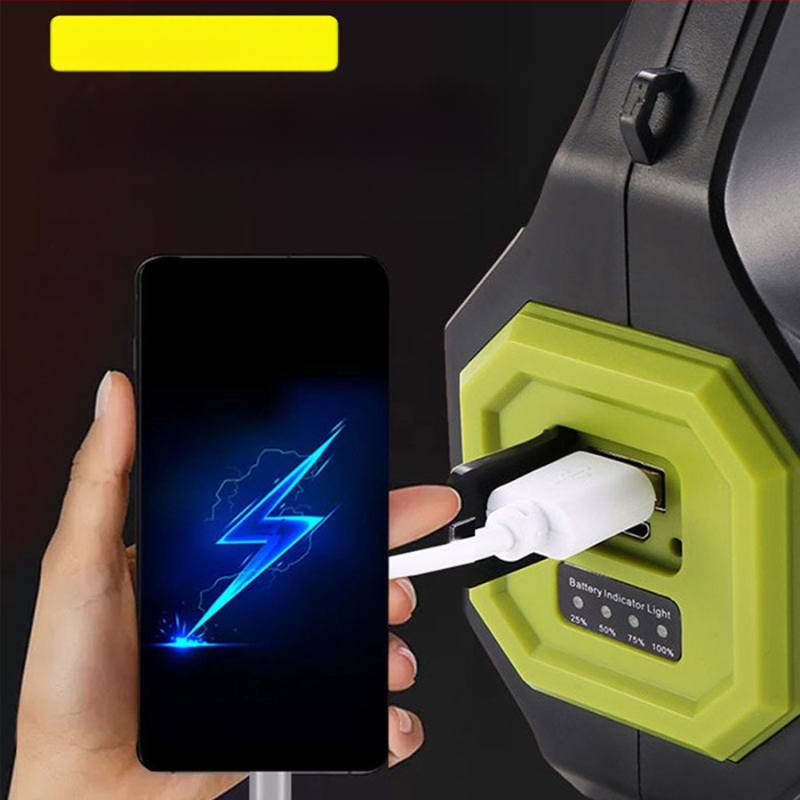 Napelemes hordozható lámpa, multifunkcionális zseblámpa, erős fényű, hordozható, multifunkcionális COB töltésű kültéri keresőlámpa