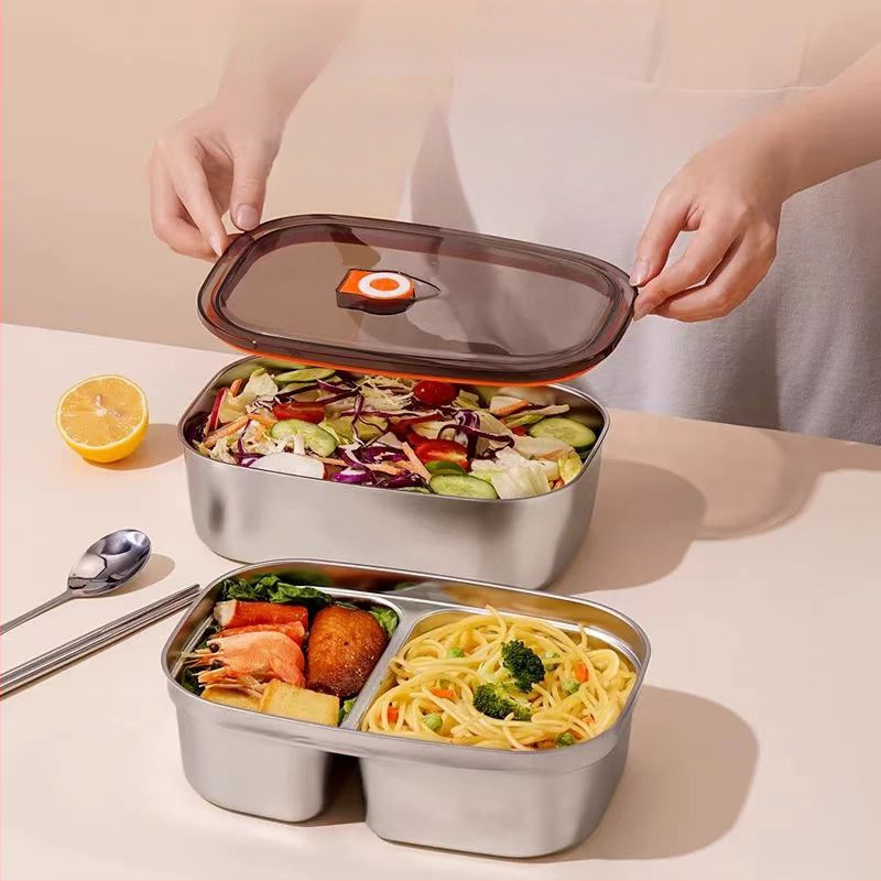 304 rozsdamentes acél ebéddoboz iroda 2024 új mikrohullámú sütővel melegíthető felnőtt nagy kapacitású ebéddoboz étkezéssel