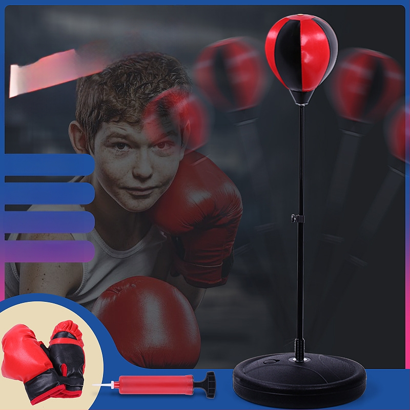 Kodumajapidamises kasutatav vertikaalne tõstepoksi kiirpall laste poksikoti kinnastega treeningpoksikoti poksivarustus lastele