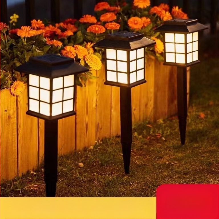 Saulės energija varomas mažas rūmų šviestuvas, LED mažo namo šviestuvas, kiemo toršeras, namo sodo lauko dekoratyvinis apšvietimas