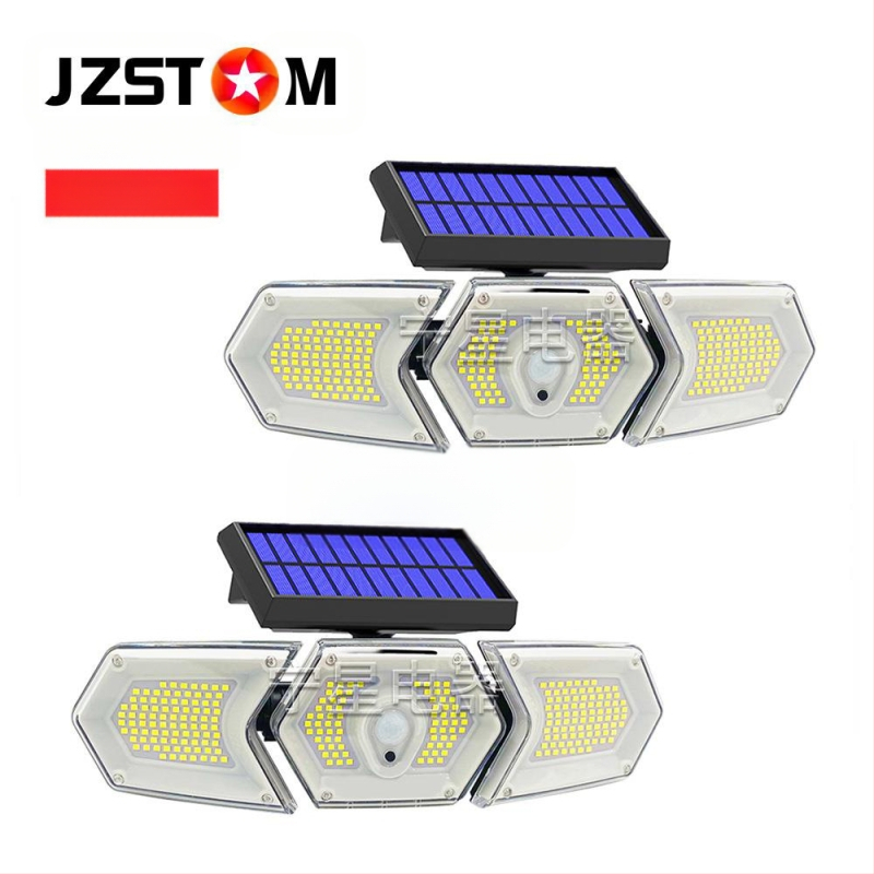 Solárna lampa pre domácnosť, záhradná lampa 254Led, nová vidiecka vysokovýkonná vonkajšia lampa, reflektor so senzorom ľudského tela, nástenná lampa