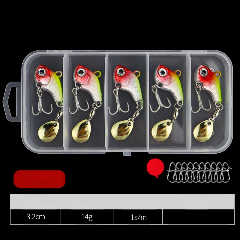 „VIB Luya“ masalas, mažas sūkurinis kabliukas su besisukančiais blizgučiais, metalinis ilgo veikimo kostiumas netikram masalui, lengva jūrinė žvejyba, užmauta ešerys