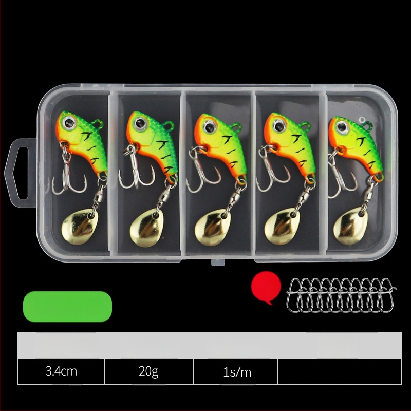 „VIB Luya“ masalas, mažas sūkurinis kabliukas su besisukančiais blizgučiais, metalinis ilgo veikimo kostiumas netikram masalui, lengva jūrinė žvejyba, užmauta ešerys