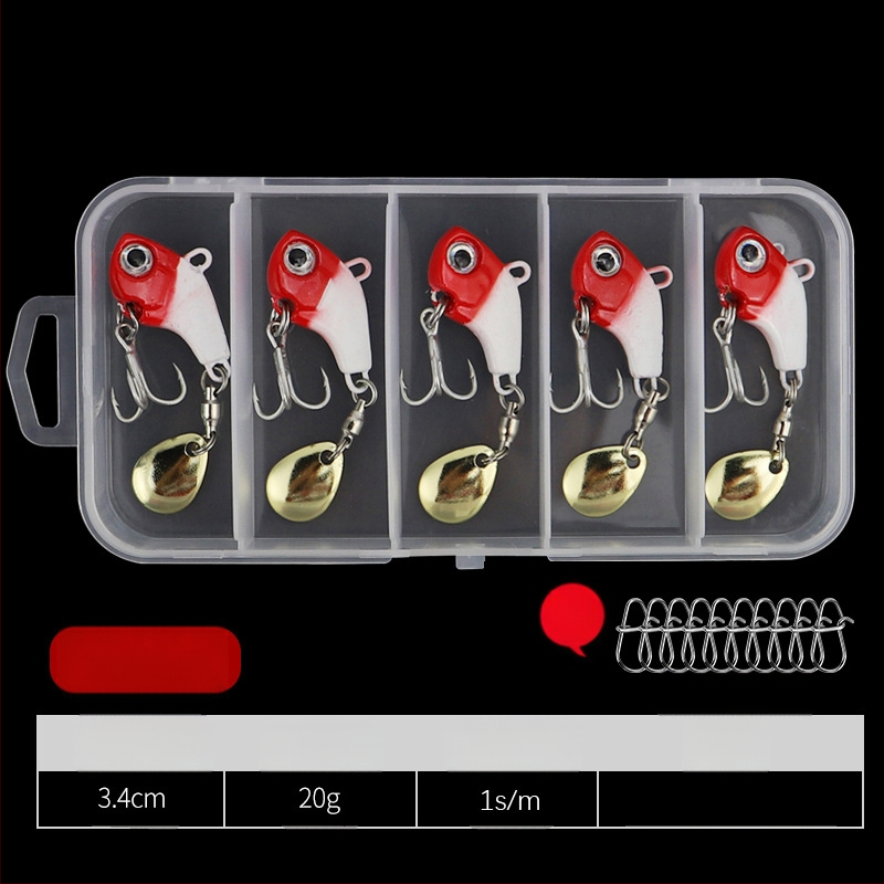 „VIB Luya“ masalas, mažas sūkurinis kabliukas su besisukančiais blizgučiais, metalinis ilgo veikimo kostiumas netikram masalui, lengva jūrinė žvejyba, užmauta ešerys