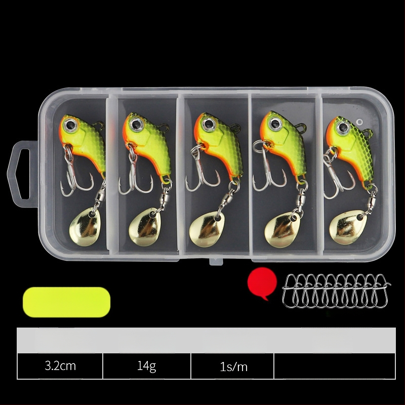 „VIB Luya“ masalas, mažas sūkurinis kabliukas su besisukančiais blizgučiais, metalinis ilgo veikimo kostiumas netikram masalui, lengva jūrinė žvejyba, užmauta ešerys