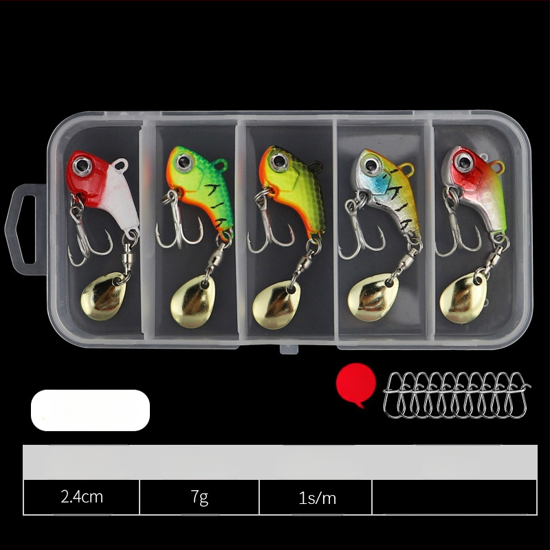 „VIB Luya“ masalas, mažas sūkurinis kabliukas su besisukančiais blizgučiais, metalinis ilgo veikimo kostiumas netikram masalui, lengva jūrinė žvejyba, užmauta ešerys