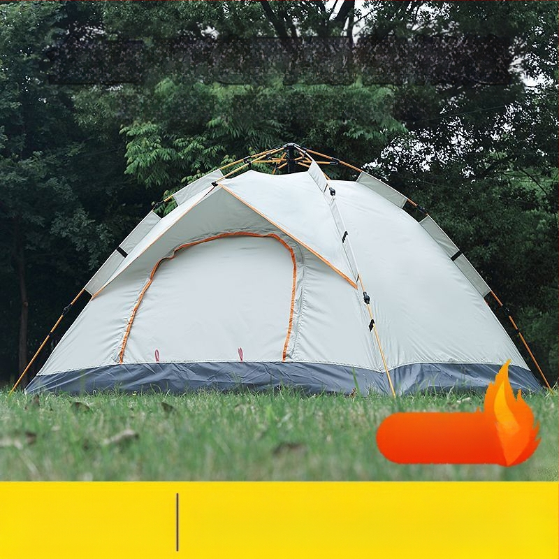 Kokkupandamatu kaasaskantav hõbetatud päikesekaitsekreemiga kahe uksega ventileeritav matkatelk, tuulekindel, kerge, kiiresti avatav telkimiseks