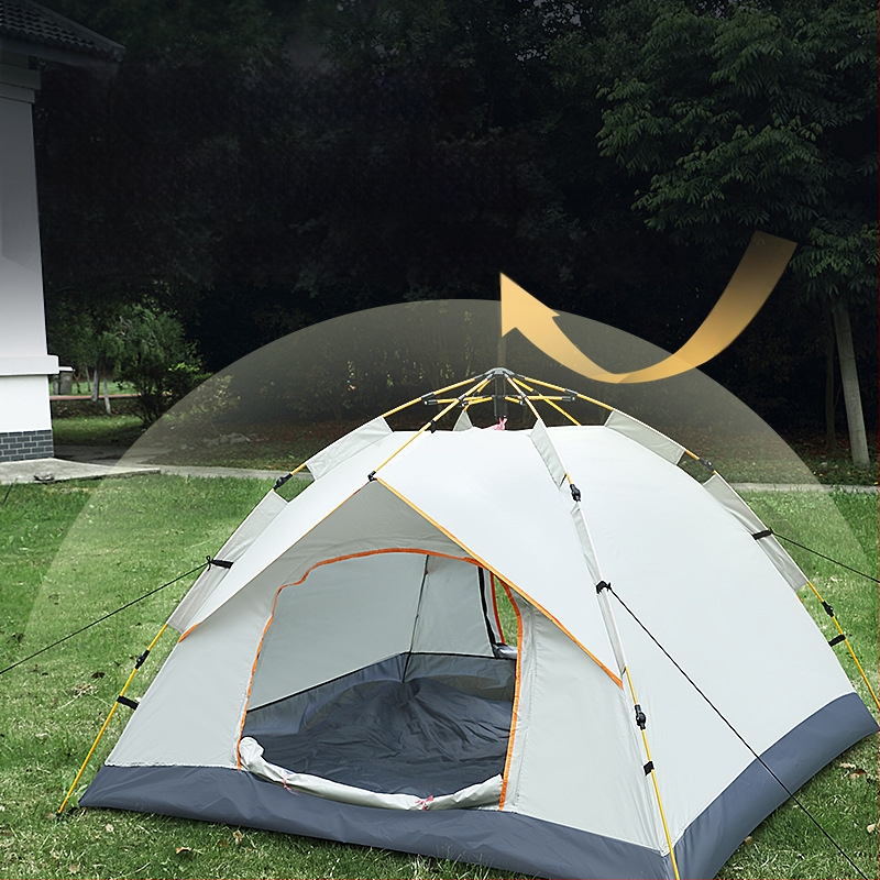 Kokkupandamatu kaasaskantav hõbetatud päikesekaitsekreemiga kahe uksega ventileeritav matkatelk, tuulekindel, kerge, kiiresti avatav telkimiseks