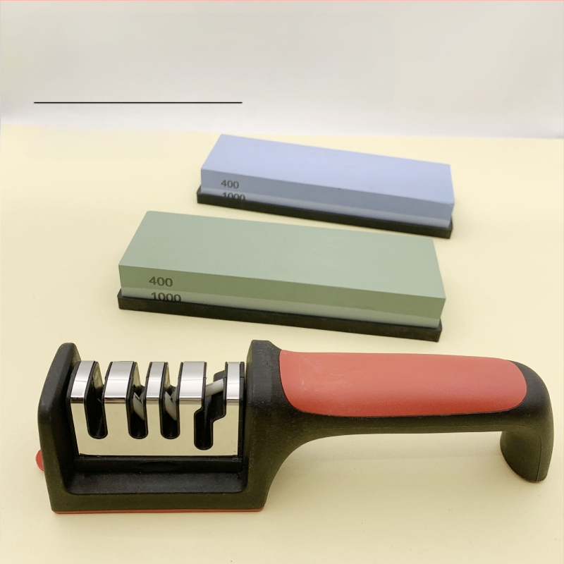 Noa teritamine volframterasest kolmeastmeline terituskivi majapidamisköögi noa teritaja artefakti terituskivi käsitsi kiire teritamise tööriist