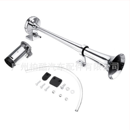 Производител доставя 17-инчов 450 мм 12V автомобилен клаксон с еднотръбна въздушна свирка, модифициран клаксон, супер силен, монтиран в кола