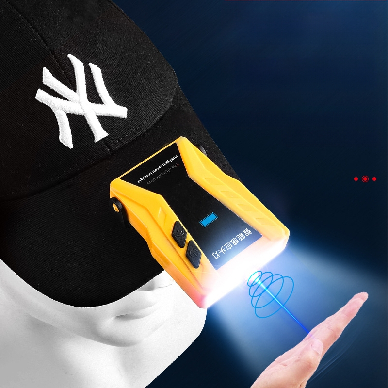 Yinnuo fejlámpa horgászathoz, speciális újratölthető, fejre szerelhető, szuperfényes, mini, ultra könnyű lámpa, kis éjszakai horgászathoz, indukciós sapkás lámpa