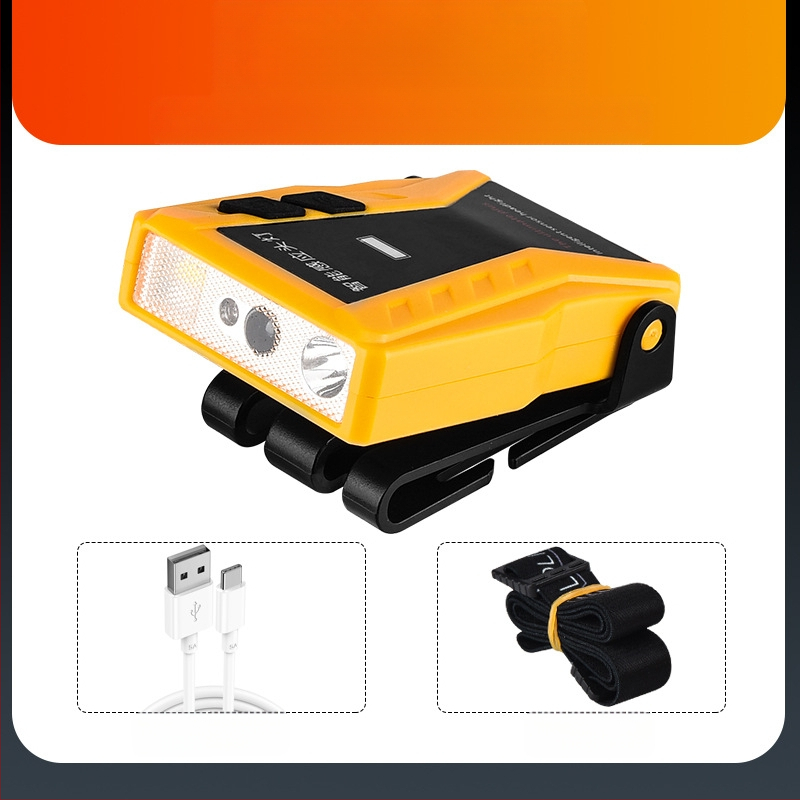 Yinnuo fejlámpa horgászathoz, speciális újratölthető, fejre szerelhető, szuperfényes, mini, ultra könnyű lámpa, kis éjszakai horgászathoz, indukciós sapkás lámpa