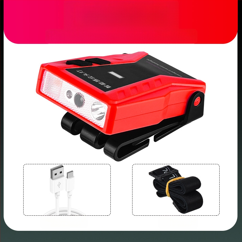 Yinnuo fejlámpa horgászathoz, speciális újratölthető, fejre szerelhető, szuperfényes, mini, ultra könnyű lámpa, kis éjszakai horgászathoz, indukciós sapkás lámpa