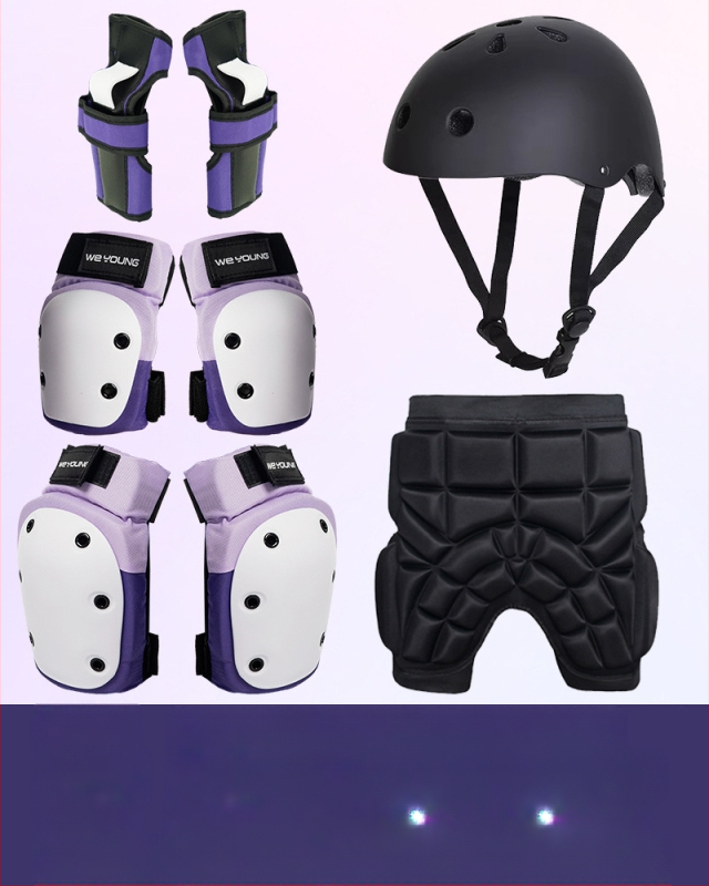 Riedlenčių apsaugos Profesionalus riedučių sportas Vaikų ir suaugusiųjų čiuožimas Kelių apsaugos Alkūnių apsaugos Delnų apsaugos Šešių dalių šalmas Luchongo čiuožimui