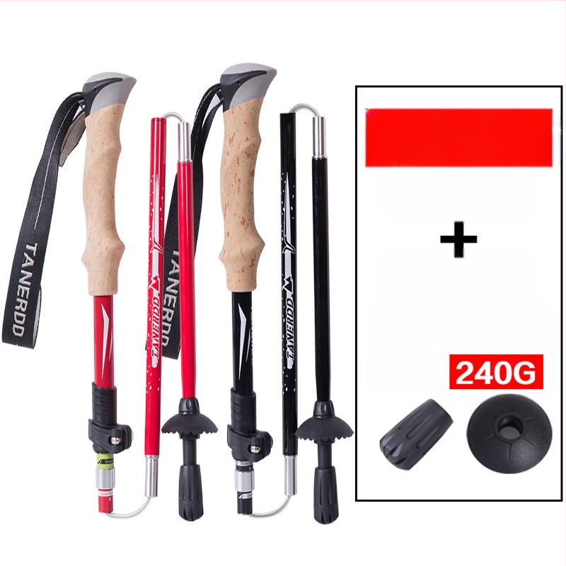 Външен трекинг щека от карбон, ултра лека, прибираща се, сгъваема, външна заключваща се щека, катерене, туризъм, бягане през пресечена местност, бастун от карбон